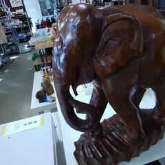 木彫  象のオブジェ　82128の画像