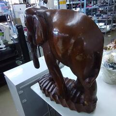 木彫  象のオブジェ　82128の画像