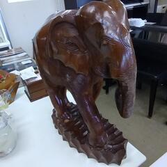 木彫  象のオブジェ　82128の画像