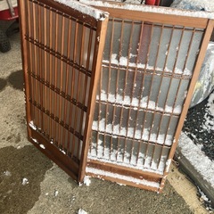 木製引き戸 曇りガラス　昭和