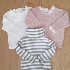 80サイズ　女の子長袖Tシャツ　3枚セット