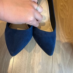 24.0㎝　GU ジーユー　ブルー　青　パンプスの画像