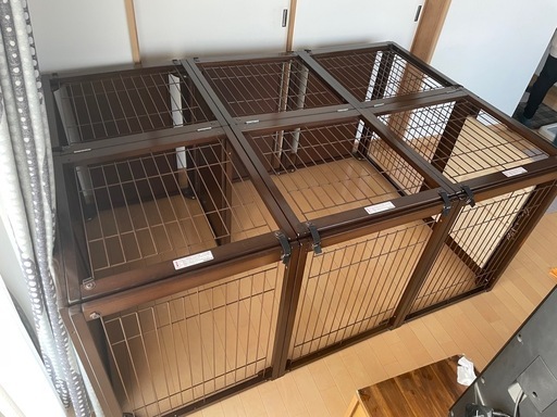 Kiinus キーヌス木製ペット家具専門店　ペットサークル屋根付き