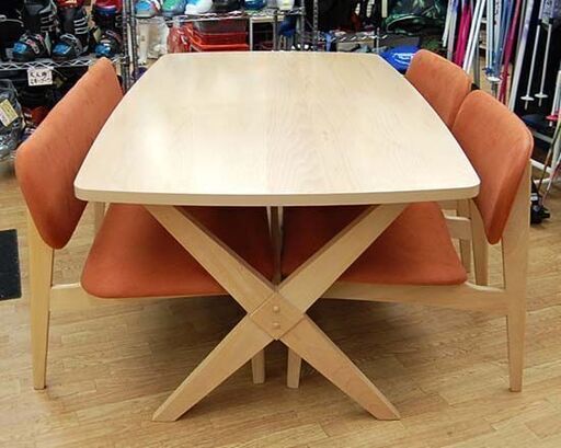 内田工芸 4人掛け ダイニングセット トール 幅160×奥行90×高さ65cm 4点セット ナチュラル THOR 札幌市 清田区 平岡