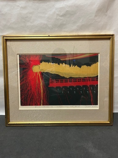 絵画　田中正秋　籠たいまつ　F4号　美術品 直筆サイン
