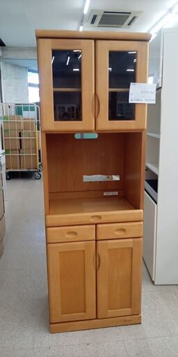★ジモティ割あり★  食器棚 ナチュラル H176×D41×W60 クリーニング済み TJ10327