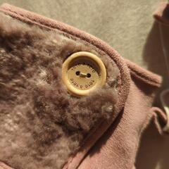 【新品未使用値札付き】　tete a tete　子どもブーツ　女の子　15センチ　くすみピンク　ムートン風　ファー付き　キッズ靴　子ども靴の画像