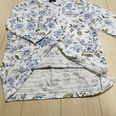 【新品】レディース トップス 花柄 お洒落着 カットソー 8分袖 L 春 秋の画像