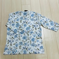 【新品】レディース トップス 花柄 お洒落着 カットソー 8分袖 L 春 秋の画像