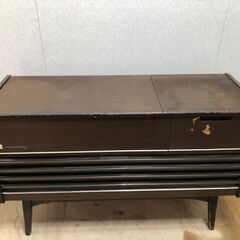 当時物 1964年【昭和39年】真空管ラジオ ターンテーブル National ナショナル SE-6500 大型 家具調ステレオ　　【糸島市内 送料無料】1223-5