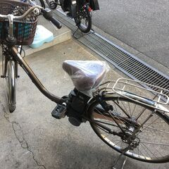 地域限定送料無料　パナソニック　ビビ　DX　8,9AH　子供乗せ　茶　パスウィズ　アシスタ　神戸市　電動自転車の画像