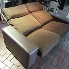 値下げしました!マルイチセーリング 2人掛け リクライニングソファ 幅167cm ブラウン系 ファブリック×ポリエステル MARUICHI ソファ 札幌市東区 新道東店の画像