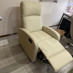  【手動】リクライニングソファ 【アイボリー】の画像