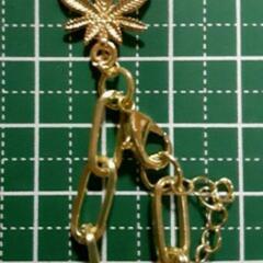 招き猫&リーフ　六芒星付き　チェーンブレスレット　開運の画像