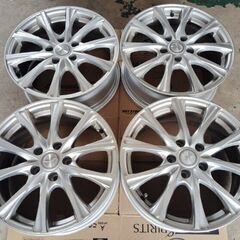 4本セット【中古】スタッドレス 215/55R17 トーヨー｜【中古】アルミホイール 17x7 5x114.3 +40 ハブ径:φ60mm ※ストレートナット専用※の画像