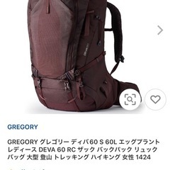 登山 リュック 縦走 GREGORY グレゴリー ディバ60S 60Lエッグプラント レディース DEVA