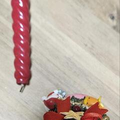 🎄クリスマスツリーさんたトナカイ置物 & 🕯️赤ろうそくの画像