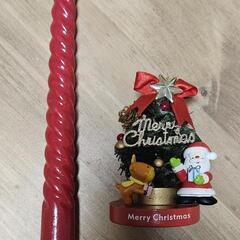 🎄クリスマスツリーさんたトナカイ置物 & 🕯️赤ろうそく