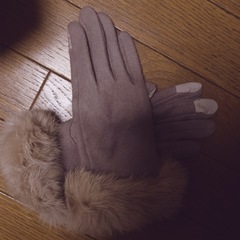 Green Label Relaxing ラビットファー付 グローブ