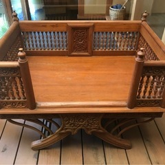 アジアン家具 Antique Carved Teakwood B...