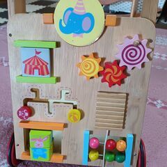 木製 手押し車◆多彩なギミック付き◆お子様におすすめ！の画像