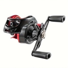 【022】新品1点 高速BRブラック＆レッド ベイトキャスティングリール（左手巻き）の画像