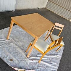 ニトリ　ダイニングセット　イス×2　テーブル　３点セット　テーブルサイズ1200×780mm高さ700mm　食卓セット　ek-574ged2の画像