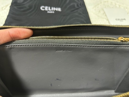 CELINE セリーヌ ラウンドファスナー長財布　ダークグレー