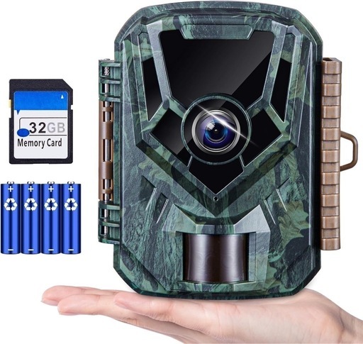 新品未開封✨トレイルカメラ 静止画3600万画素 動画2.7k 赤外線カメラ 野生動物監視カメラ 小型防犯カメラ 乾電池式 0.1秒超高速トリガー 夜間赤く光らない 人感センサー IP66級防水防塵 屋外 屋内カメラ 監視カメラ 赤外線 センサーカメラ 電池式 暗視カメラ 内蔵録音マイク 32GB SDカード付き 日本語取扱説明書付き