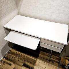 パソコンデスク 120cm デスク 机 おしゃれ 収納 PCデスク ワークデスク 白 テレワーク 在宅勤務 木製 120 奥行50cm 北欧 シンプル ホワイト 勉強机 大人 学習机 120cm幅 引き出しの画像