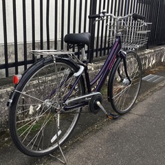 ＜美品＞ブリヂストン・アルベルト・27インチ自転車・パープル 内装5段変速 LEDライトの画像
