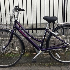 ＜美品＞ブリヂストン・アルベルト・27インチ自転車・パープル 内装5段変速 LEDライトの画像