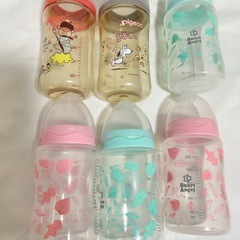 哺乳瓶　6本　果汁用哺乳瓶 1本　電子レンジ除菌セットの画像