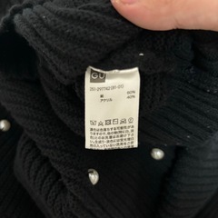 GU パール ニット セーター ブラック Sの画像