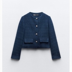 ZARA メタルボタン付きテクスチャージャケット 新品未使用タグ付き