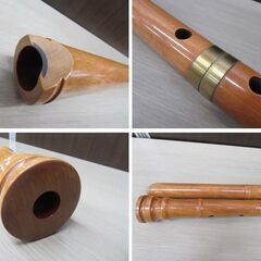現状品 木管尺八 銘無 長さ 約61.5cm 収納袋付き 楽器 縦笛 中古 苫小牧西店の画像