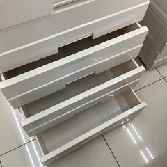 ウッドトップチェスト 5段 ホワイトの画像