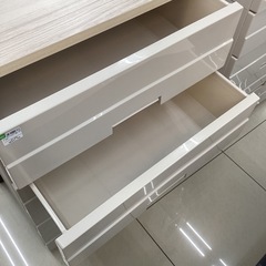 ウッドトップチェスト 5段 ホワイトの画像