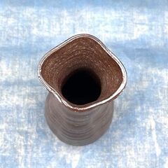 【R184】備前焼/耳付き花瓶/花器/花入/箱入り/アンティーク/備前/焼き物/陶器/骨董/花瓶/耳付/の画像