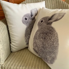 クッションカバー2個セット　うさぎウサギ兎イケアIKEAニトリN...