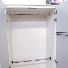 マルミツ ワードローブ 幅120cm 姿見 鏡 エナメル ホワイト チェスト タンス 収納 衣類収納 箪笥 大型  札幌市 厚別区の画像