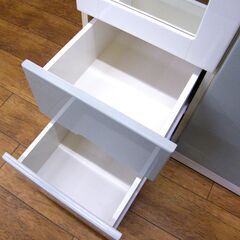 マルミツ ワードローブ 幅120cm 姿見 鏡 エナメル ホワイト チェスト タンス 収納 衣類収納 箪笥 大型  札幌市 厚別区の画像