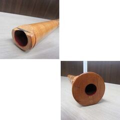 現状品 木管尺八 全長 約48.5cm 収納袋付き 楽器 縦笛 中古 苫小牧西店の画像