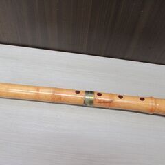 現状品 木管尺八 全長 約48.5cm 収納袋付き 楽器 縦笛 中古 苫小牧西店の画像
