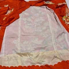 お宮参り用の産着＋よだれかけ＋帽子＋お守りのセットの画像