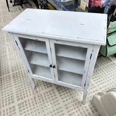ガラスキャビネット  シャビーシック レトロ アンティーク加工