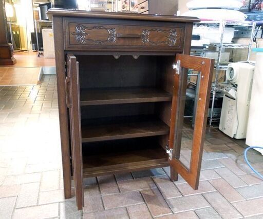 木製 キャビネット 幅65cm カップボード ヴァ―ル 65 飾り棚 電話台 札幌市東区 新道東店