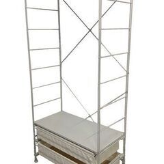 MUJI/無印良品 スチールユニットシェルフ 幅84 帆布×2/...