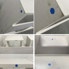 オープンシェルフ ディスプレイラック 141×121cm 奥行30 ホワイト 間仕切り 飾り棚 収納 リビング 白 縦横 中古家具 店頭引取歓迎 R8914の画像