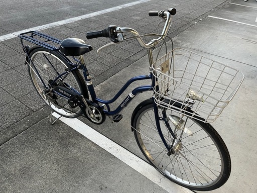 【完売御礼】【大人用】整備済 アプリコット 26型外装6段ギア 中古自転車 婦人車 紺色 \u003c自転車のオオムラ 静岡店\u003e